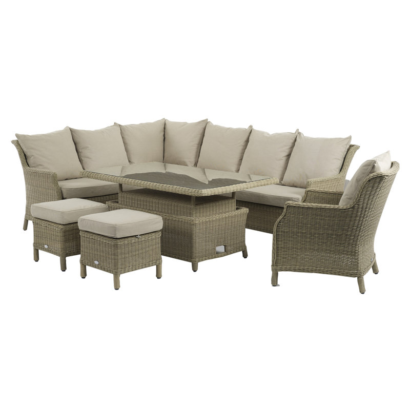 Sol 72 Outdoor Rysing 9 Seater Rattan Effect Corner Sofa Set Wayfair